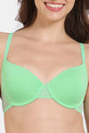 Zivame Beautiful Basics Padded Wired Medium Coverage T-Shirt Bra - Green Ash — thumbnail 5
